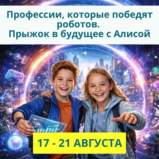 17 - 21 августа  «Профессии, которые победят роботов. Прыжок в будущее с Алисой»